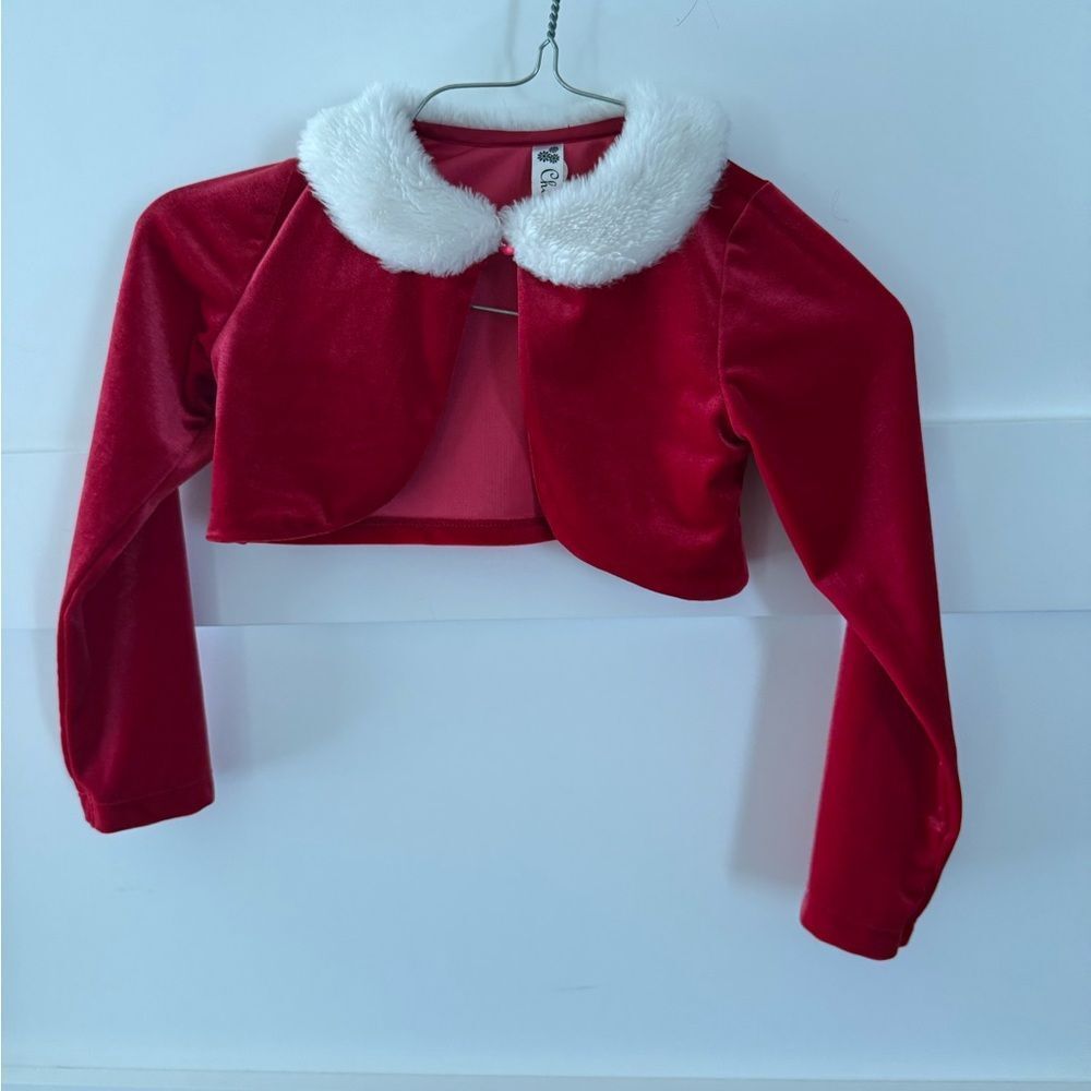 Cherokee Red Bolero with White Faux Fur